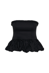 Cora Ruched Strapless Top - Black