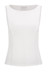 Coraline Panelled Sleeveless Top - White