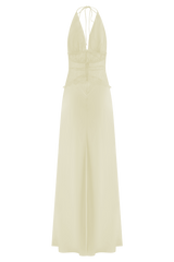 Dinah Lace And Satin Maxi Dress - Lemon