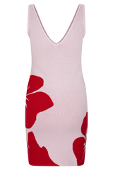 Dorothy Knit Print Mini Dress - Red Deco Fleur Print