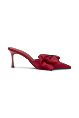 Elena Pointed Satin Bow Heel - Red