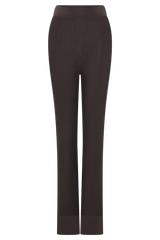 Elodie Ribbed Knit Pants - Chocolate