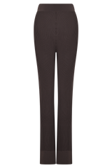 Elodie Ribbed Knit Pants - Chocolate
