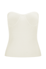 Elodie Strapless Cupped Knit Top - Ivory