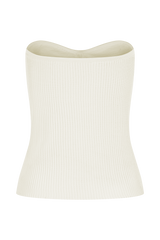 Elodie Strapless Cupped Knit Top - Ivory