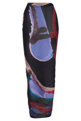 Evie Chiffon Sarong - Multi Fluid Reverie Print