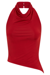 Federica Slinky Halter Neck Top - Red