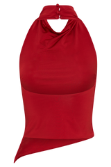 Federica Slinky Halter Neck Top - Red