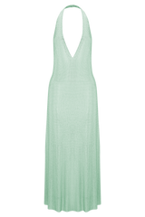 Genie Diamante Halter Midi Dress - Mint