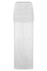 Guinevere Lace And Mesh Maxi Skirt - Ivory
