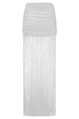 Guinevere Lace And Mesh Maxi Skirt - Ivory
