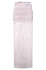 Guinevere Lace And Mesh Maxi Skirt - Lilac