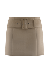 Hayes Faux Suede Belted Mini Skirt - Sand