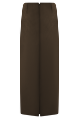 Hayes Faux Suede Midi Skirt - Chocolate