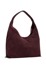 Hazel Slouchy Suede Bag - Burgundy