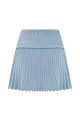 Indy Pointelle Knit Mini Skirt - Cornflower Blue