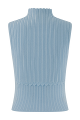 Indy Pointelle Knit Top - Cornflower Blue