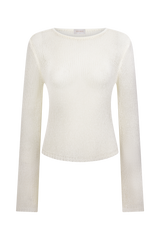 Isabella Long Sleeve Knit Top - White