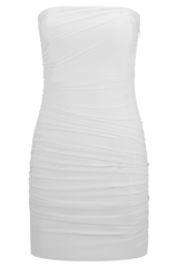 Jianna Strapless Mesh Mini Dress - White
