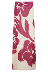 Katalina Chiffon Maxi Skirt - Red Deco Fleur Print
