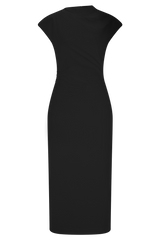 Lorena Cotton Midi Dress - Black