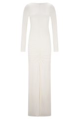 Louisa Long Sleeve Slinky Maxi Dress - Ivory