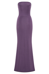Madison Strapless Slinky Maxi Dress - Purple