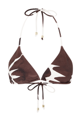 Marquise Bikini Top - Chocolate Deco Fleur Print