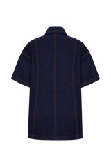 Maya Oversized Denim Shirt - Indigo Blue