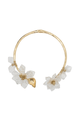 Naomi Acrylic Flower Necklace - Gold