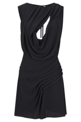 Oria Chiffon Mini Dress - Black
