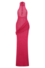 Reece Halter Knit Maxi Dress - Dragonfruit