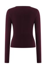 Reese Fitted Knit Cardigan - Merlot