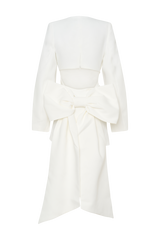 Rosanna Suiting Bow Mini Dress - Ivory