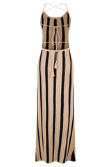 Shepherd Crochet Halter Maxi Dress - Gold/Black