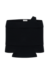 Sierra Asymmetrical Cashmere Blend Knit Top - Black