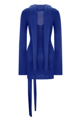Taron Knit Mini Dress With Scarf - Cobalt