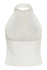 Tiara Halter Neck Suiting Top - White