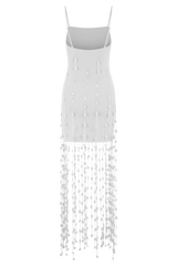 Tove Hand Knit Flower Mini Dress - White