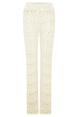 Trena Crochet Knit Pants - Ivory