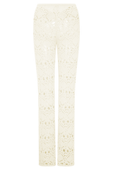 Trena Crochet Knit Pants - Ivory