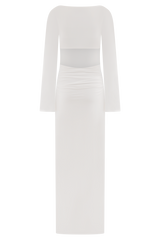 Vienna Slinky Cut Out Maxi Dress - White