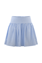 Gretel Hem Mini Skirt - Blue Pinstripe