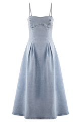 Harlyn Denim Midi Dress - Light Blue