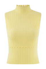Indy Pointelle Knit Top - Lemon