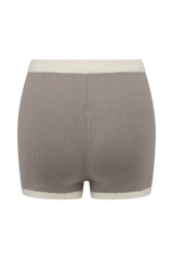 Julianne Contrast Knit Shorts - Pebble/Ivory