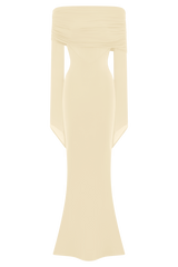 Kaitlin One Shoulder Slinky And Mesh Maxi Dress - Ivory