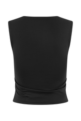 Linley Recycled Nylon Long Line Top - Black
