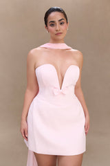 Orellia Strapless Suiting Mini Dress - Soft Pink