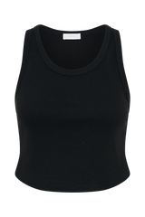 Morgana Ribbed Tank Top - Black